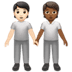 🧑🏻‍🤝‍🧑🏾 people holding hands: light skin tone, medium-dark skin tone display on Apple